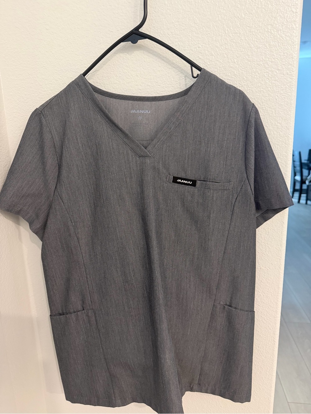 Jaanuu Gray V-Neck Medical Scrub Set